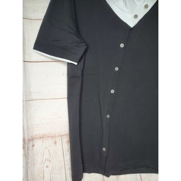 Vassari Los Angeles XL High Button Collar Rare Short Sleeve Shirt - Picture 5 of 12